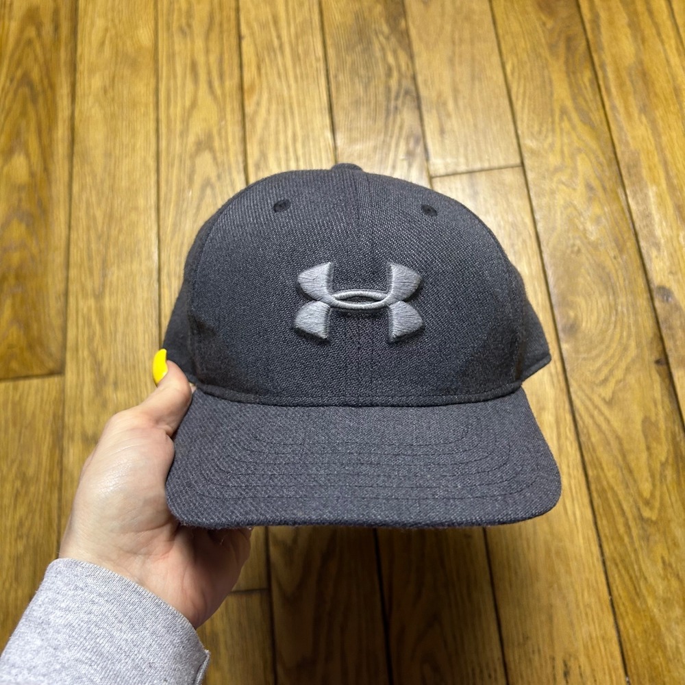 Under Armour Mens Snapback Hat Charcoal Grey‎ Embroidered Logo Adjustable Cap